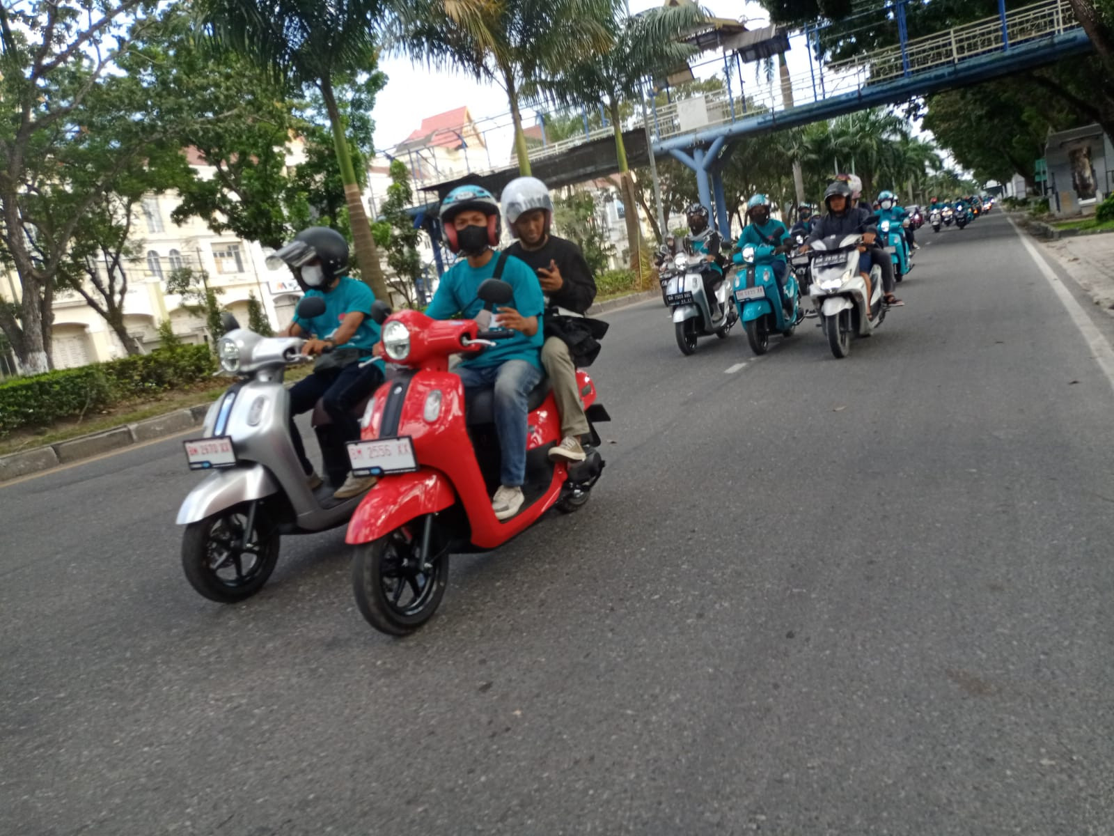 Serunya Yamaha Fazzio di Jalan Kota Pekanbaru