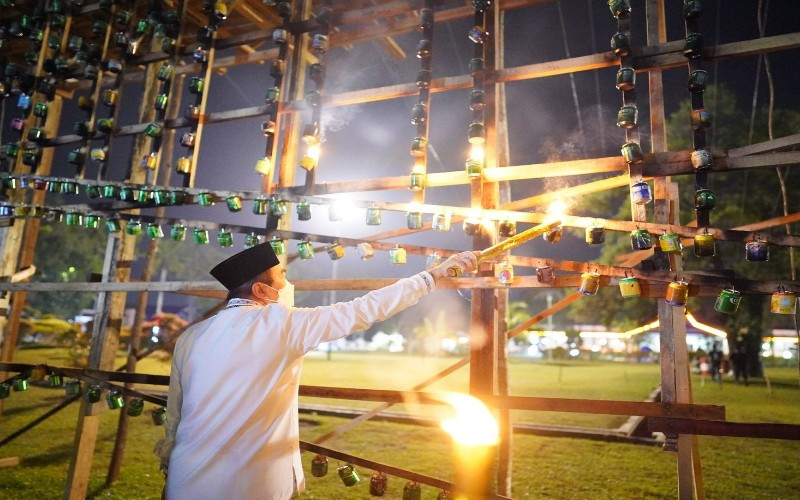 Ada Festival Lampu Colok di Riau, Lebaran Ala Melayu